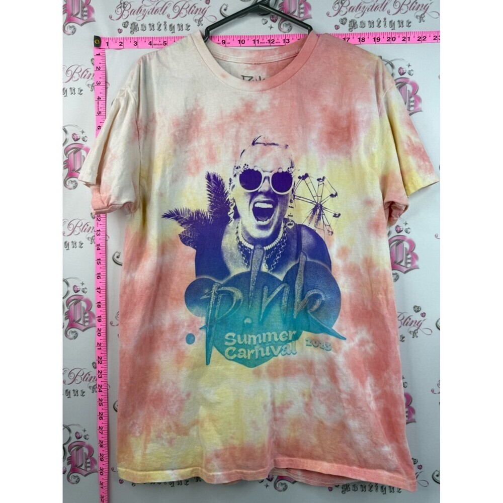 Pink concert band 2023 Tie-Dye 'P!nk Summer Carnival' Graphic Pastel Yellow Blue
